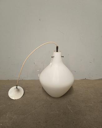 Lampada a sospensione di modernariato in vetro