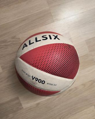 ALLSIX Pallone Pallavolo V900 bianco-rosso