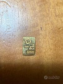 Lingotto oro valcambi 1 grammo