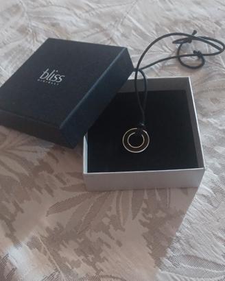 collana Bliss ciondolo in  acciaio smaltato nero