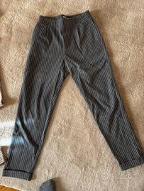 Pantaloni bambina grigi gessati