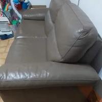 Divano 2 posti Rosini vera pelle color fango