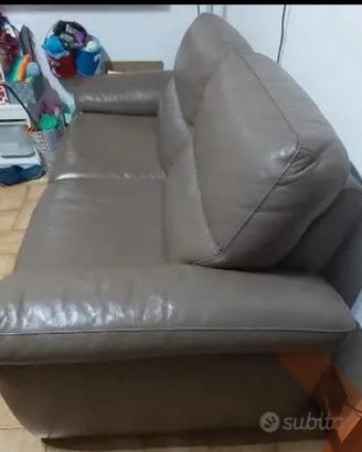 Divano 2 posti Rosini vera pelle color fango