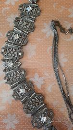 Cintura in metallo e strass