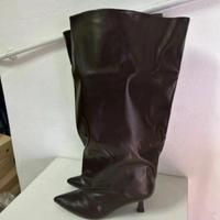 Stivali donna marrone gamba larga tg 39 nuovo