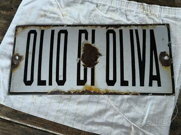 Tabella smaltata bombata Olio d’Oliva Formaggio