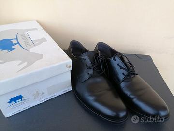 Scarpe n 45 nero pelle lacci stringate antiscivolo