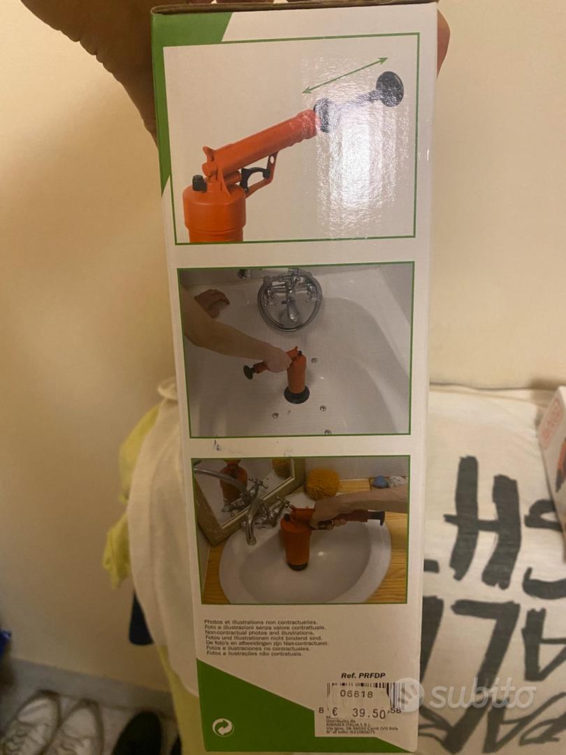 Sturatubi Aria Compressa Sturalavandini A Pressione Professionale - Pistola Ad Aria Compressa Per Sbloccare Scarichi Stantuffo Aria Compressa WC - Foto 8