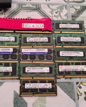 Lotto 12 RAM DDR2 DDR3 SO-DIMM + HyperX 8GB 