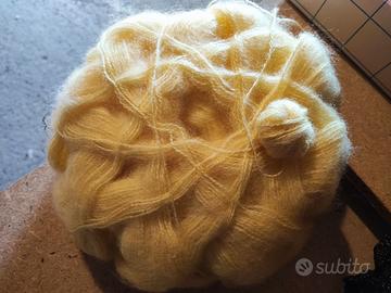 Gomitolone lana “Boom” gialla Mohair e Lana