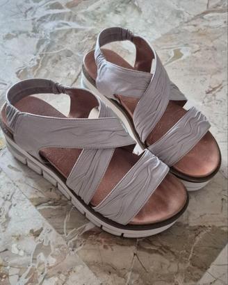 Sandali Comfort Grünland n. 36 – tortora  pelle