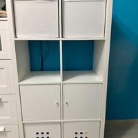 SCAFFALE BIANCO CON 8 SCOMPARTI MOD. IKEA-KALLAX