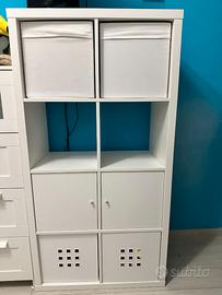 SCAFFALE BIANCO CON 8 SCOMPARTI MOD. IKEA-KALLAX