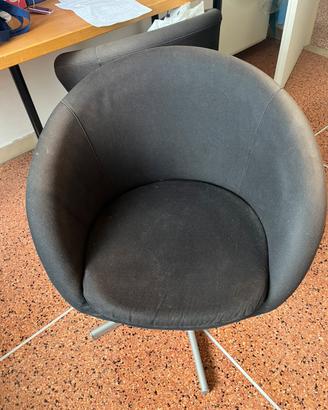 Sedia imbottita girevole ikea, due pezzi