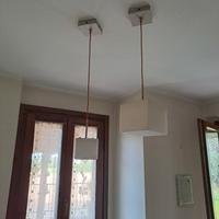Lampadario Cubo di vetro bianco latte