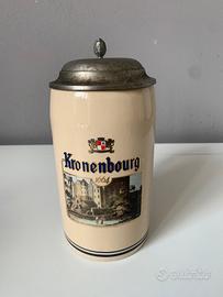 Boccale pubblicitario birra Kronenbourg vintage