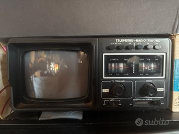 Mini TV Portatile Vintage con Radio Tvr-7150
