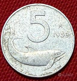 Moneta 5 lire 1953