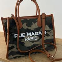 Rue Madam Paris shopper camouflage con tracolla