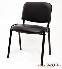 Sedia Imbottita in Eco Pelle NERO