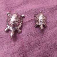 coppia di tartarughe in argento