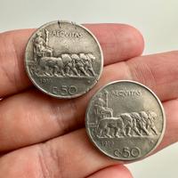 Monete 50 cent Leoni 1919, Vittorio Emanuele III