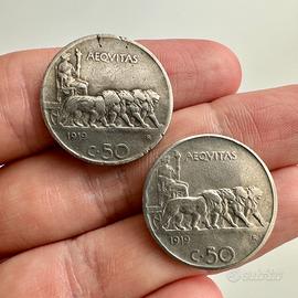 Monete 50 cent Leoni 1919, Vittorio Emanuele III