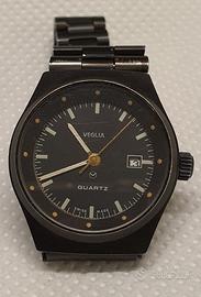 Orologio vintage Veglia Quartz design "total black
