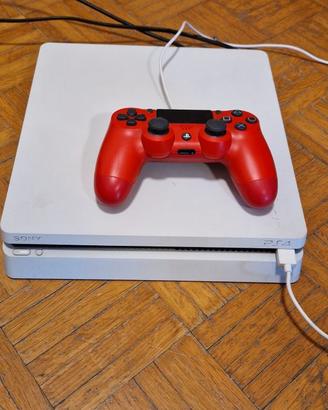 Playstation 4 bianca, 1 tera + dualschock rosso