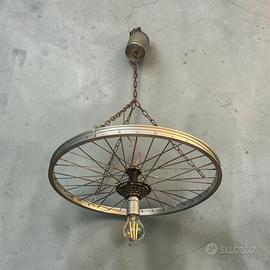 Lampadario Industriale Vintage Ruota di Bicicletta