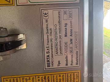 Aratro rotativo berta del 2021 attacco bcs