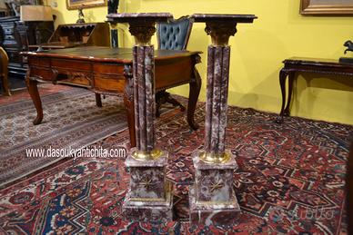 Coppia di colonne in marmo stile Impero