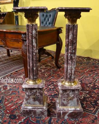 Coppia di colonne in marmo stile Impero