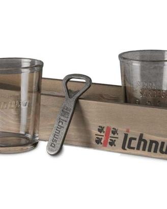 ICHNUSA - Kit birra con vassoio, 2 bicchieri e....