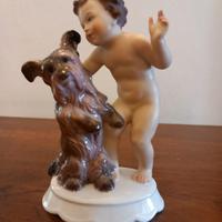 Statuina Rosenthal "Bambino con Scottish terrier"