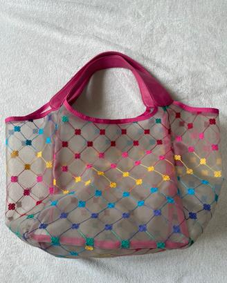 Tote Bag Cruciani rosa Vera pelle