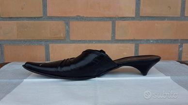 Sabot Elisa Nero 39 pelle cuoio MadeinItaly