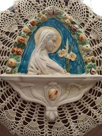 Acquasantiera da Parete in Ceramica Smaltata