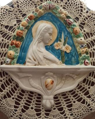 Acquasantiera da Parete in Ceramica Smaltata