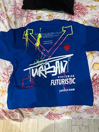 T-Shirt Blu Elettrico Grafica Streetwear Urban