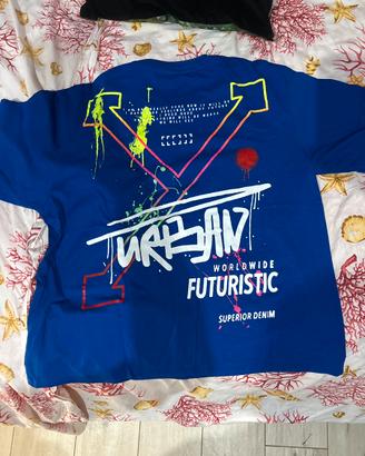 T-Shirt Blu Elettrico Grafica Streetwear Urban