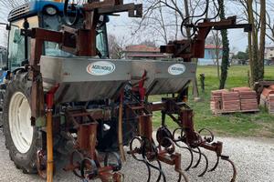 Sarchiatrice Spandiconcime 5 file pieghevole Inox