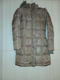 Cappotto imbottito lungo con cappuccio 