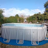 Intex Set Piscina Ovale Prism Frame 610x305x122 cm