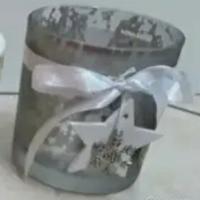 VASO IN VETRO CON FIOCCO E STELLA