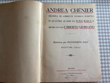 Andrea Chénier spartito pianoforte Sonzogno 1904