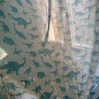 Tenda per cameretta con dinosauri azzurri