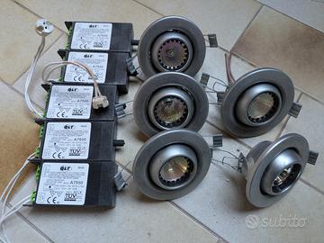 5 Faretti Alogeni + 5 Trasformatori 60W 