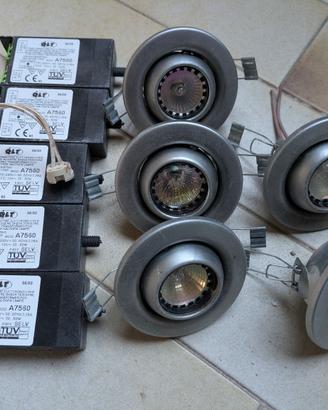 5 Faretti Alogeni + 5 Trasformatori 60W 