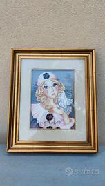 Quadro ricamato con cornice